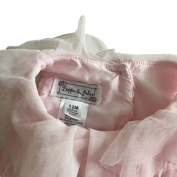 Pippa & Julie Girls Pink Tulle Rosette Dress - 12 Months - Picture 5 of 7